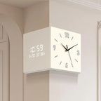 LumiTime™ 照明付き両面壁掛け時計 - モダン コーナークロック